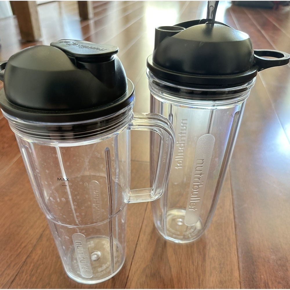 2x NutriBullet Cups and lids; Cup with Handle AND Cup no handle  NEW